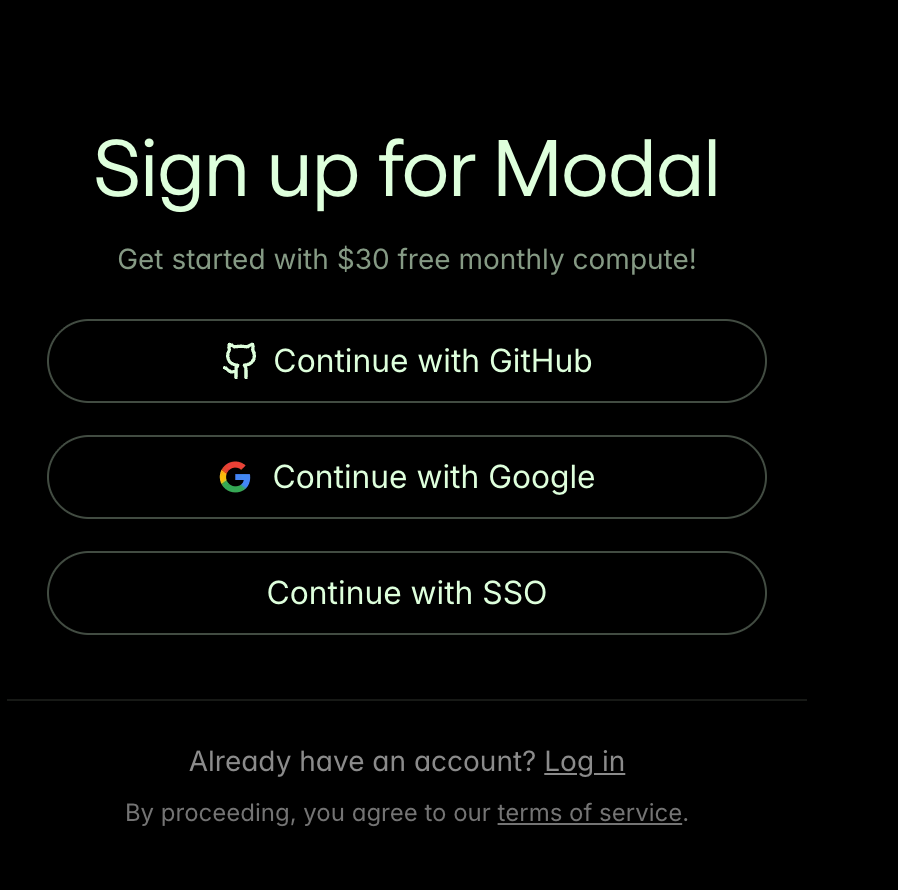 GitHub/Google 账号登录选项