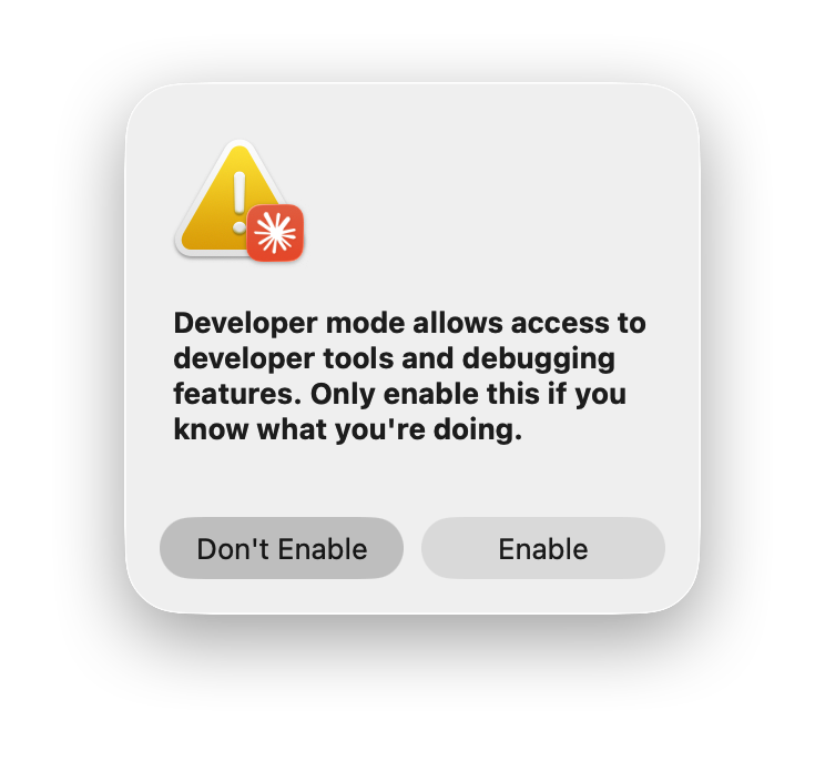 Developer 菜单入口