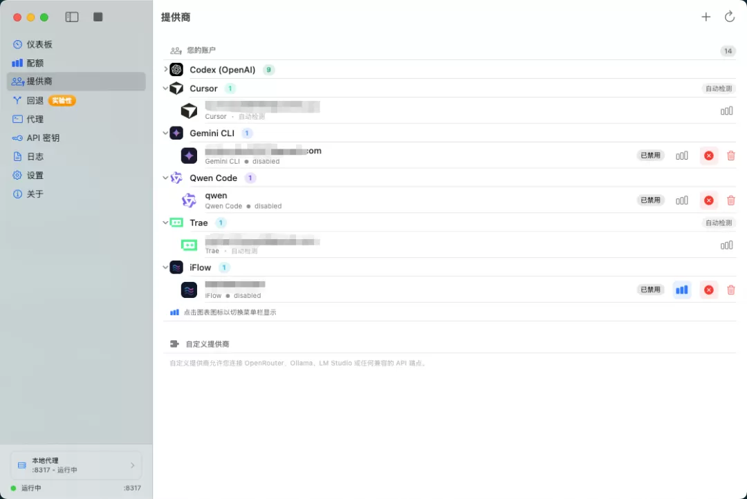 提供商列表