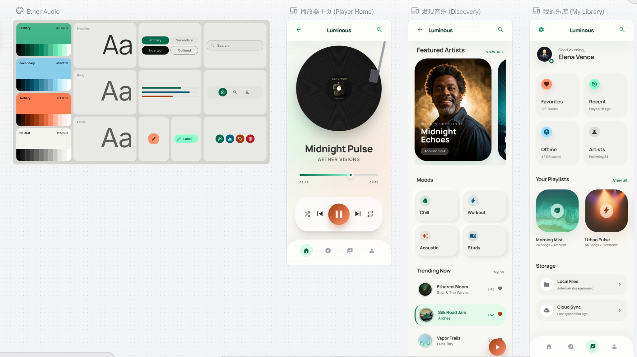 Stitch 生成的界面示例