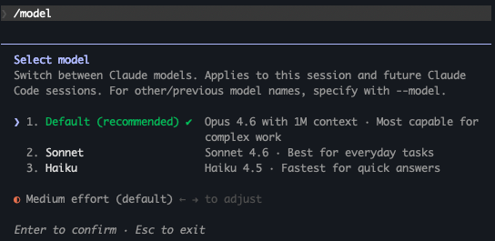 /model 模型选择界面截图