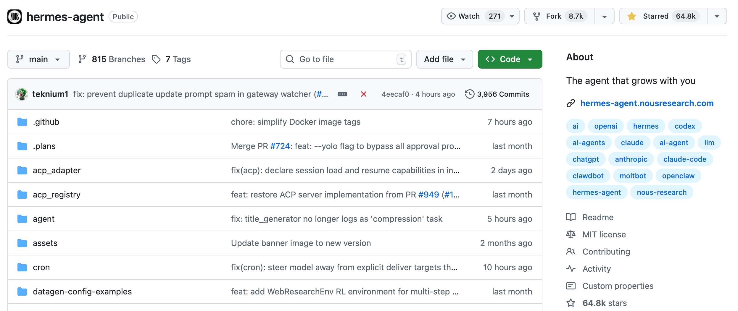 Hermes Agent GitHub Star 数