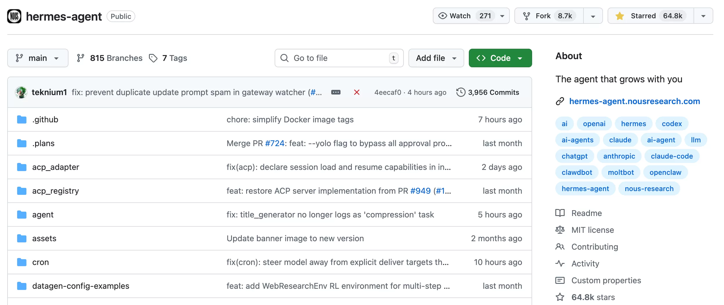 Hermes Agent GitHub Star 数