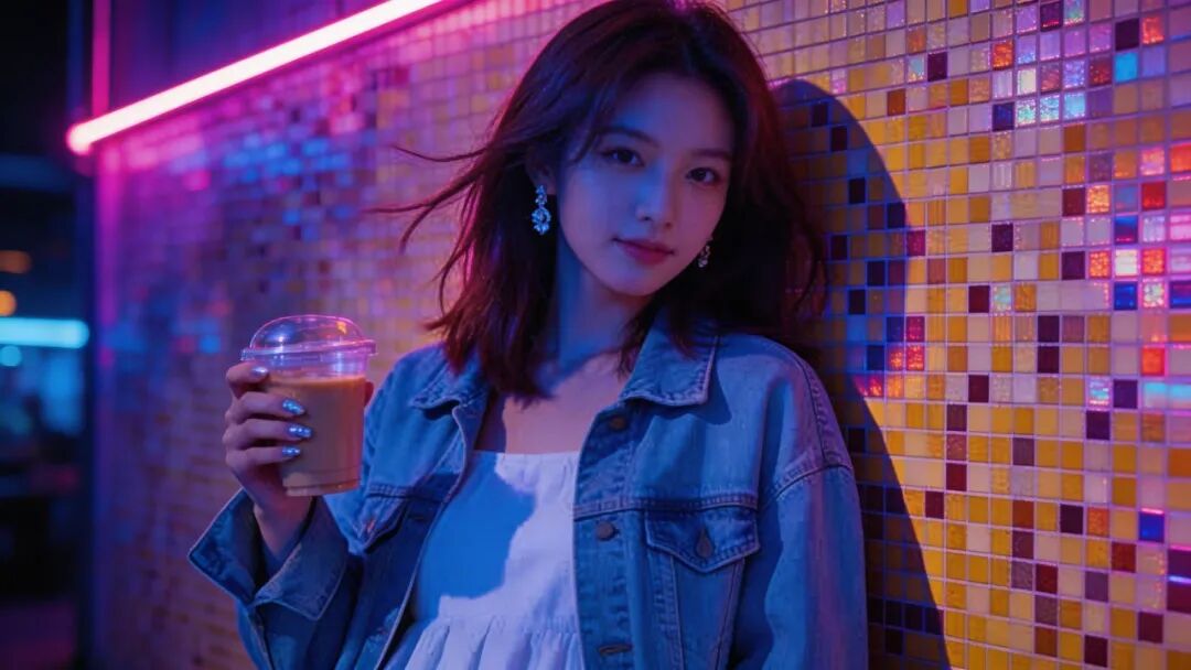 赛博霓虹摄影风格