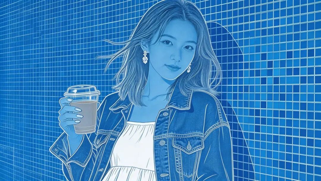 建筑蓝图肖像风格