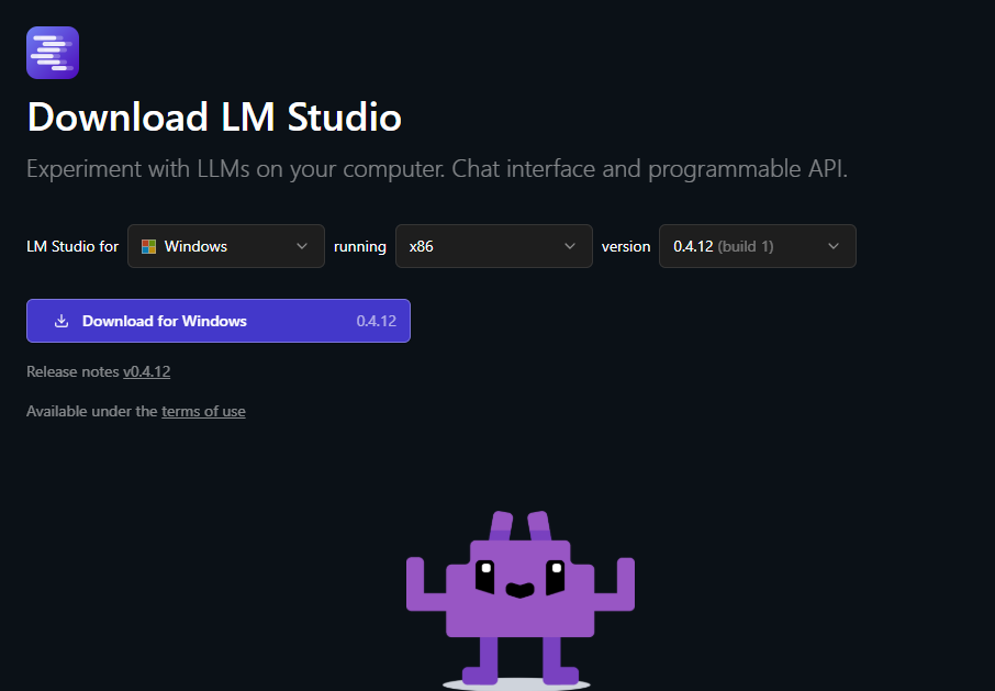 LM Studio 下载页面