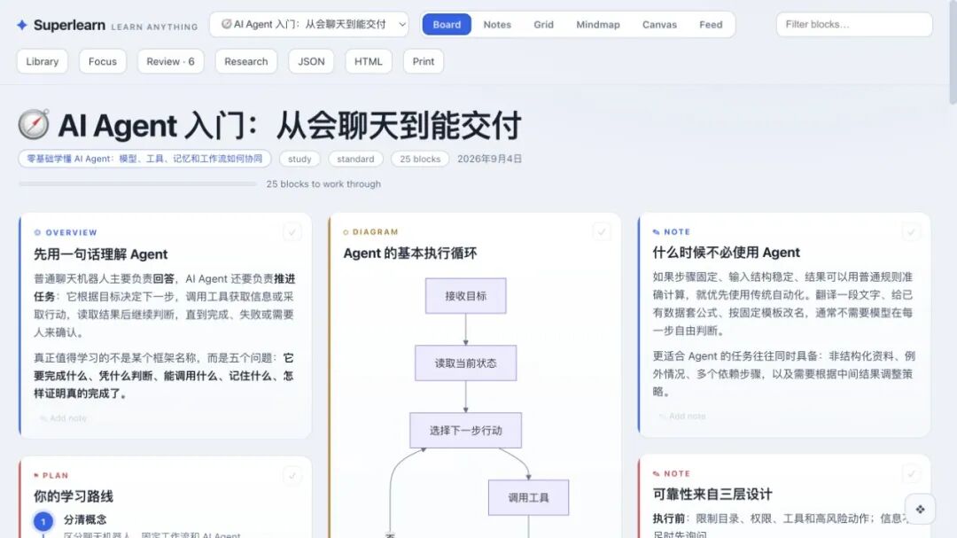 Superlearn 学习板界面