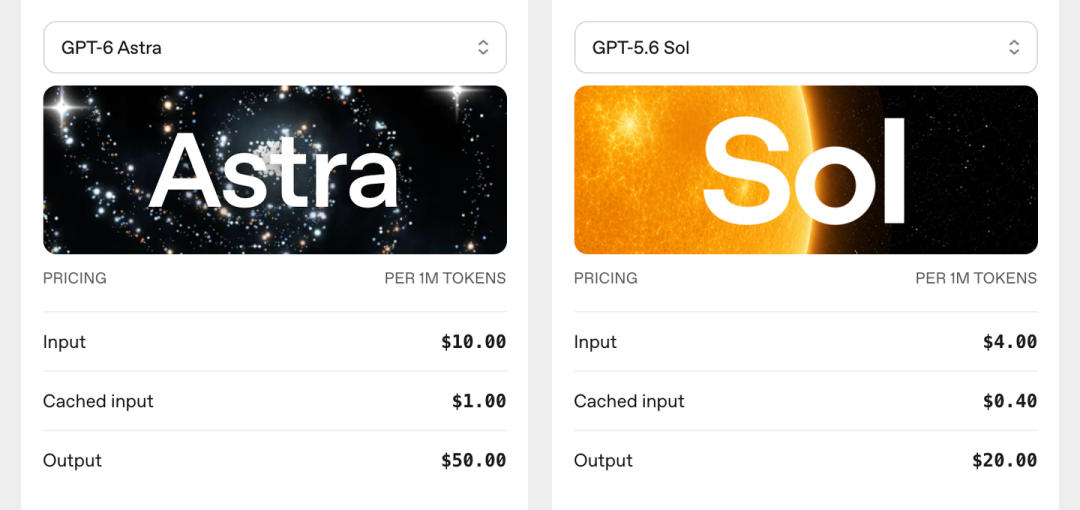 OpenAI API 价格对比：Astra vs Sol